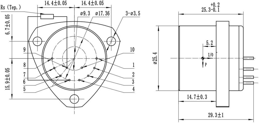 Quartz Flexure Accelerometer Dimensions