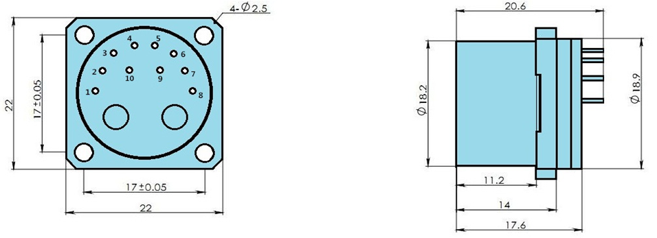 Quartz Flexure Accelerometer Dimensions