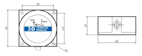 3D electronic compass Dimensions